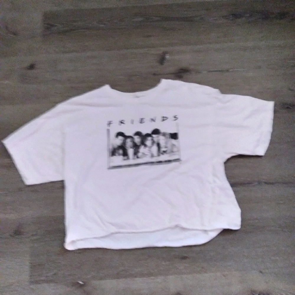 White friends t-shirt crop top